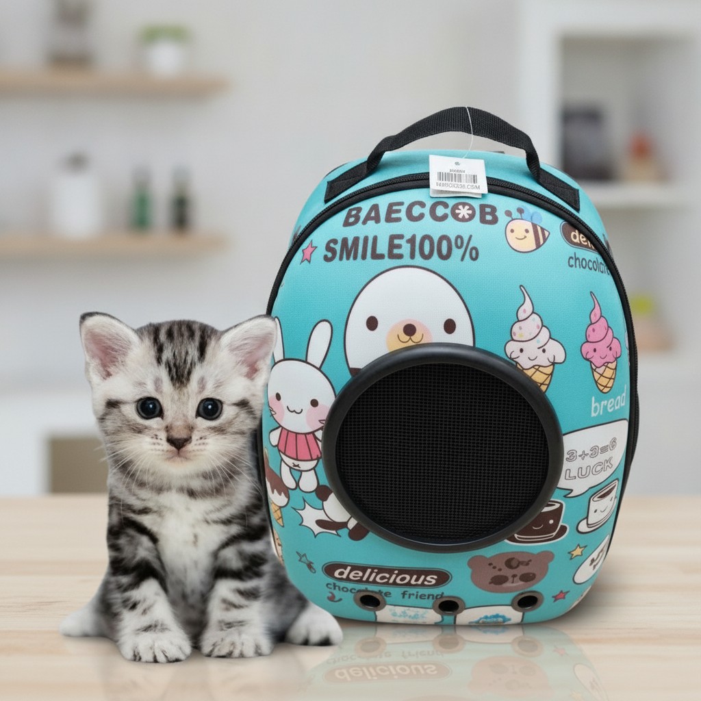 Sac à Dos Polyvalent pour Petits Animaux de Compagnie, pour chiens et chats(couleur et design aléatoire) - Marjane Mall - Image 2