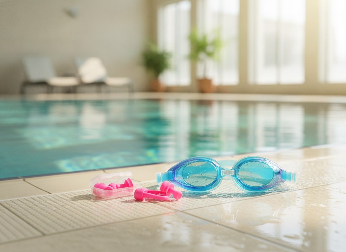 Ensemble Plongée Rose Lunettes de Natation avec Bouchon d'Oreille et Clip de Nez(couleur et design aléatoire) - Marjane Mall - Image 3