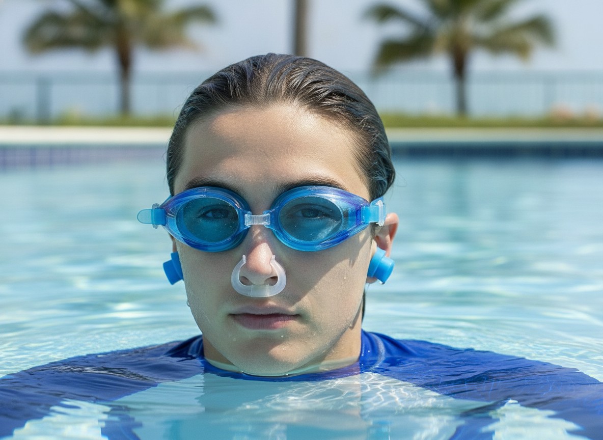 Ensemble Plongée Rose Lunettes de Natation avec Bouchon d'Oreille et Clip de Nez(couleur et design aléatoire) - Marjane Mall - Image 4