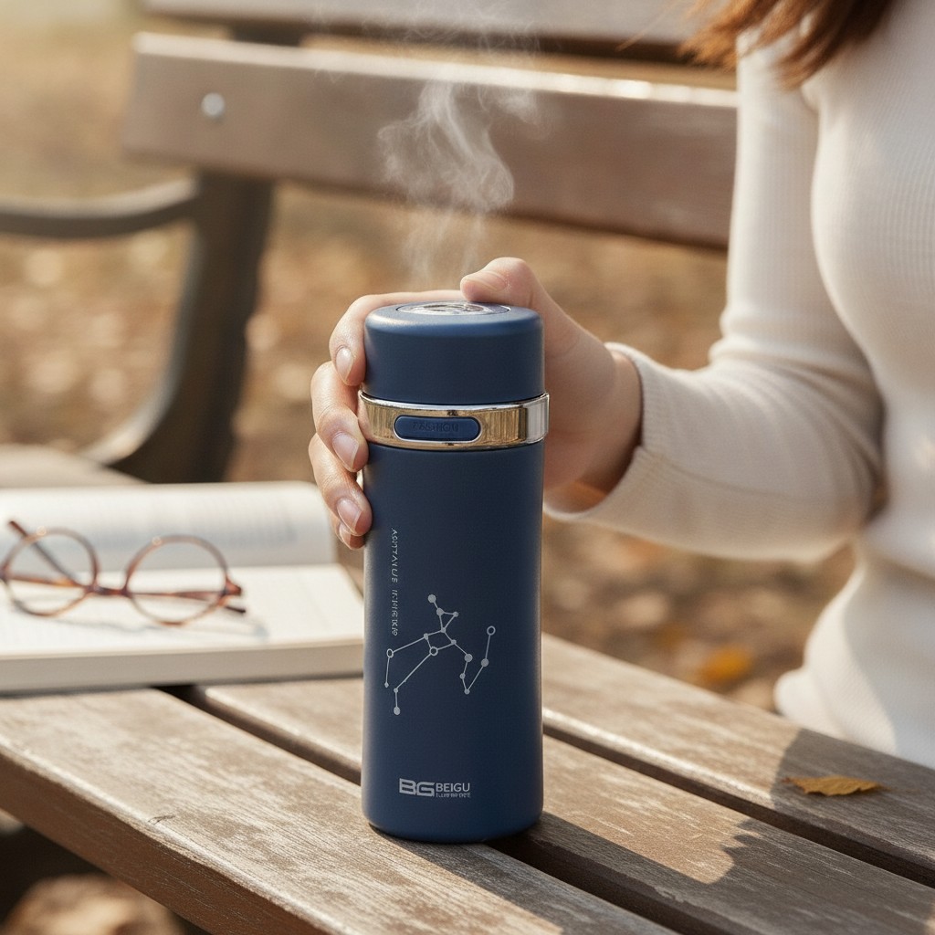 Thermos isotherme en acier inoxydable pour boissons chaudes et froides(couleur et design aléatoire) - Marjane Mall - Image 4