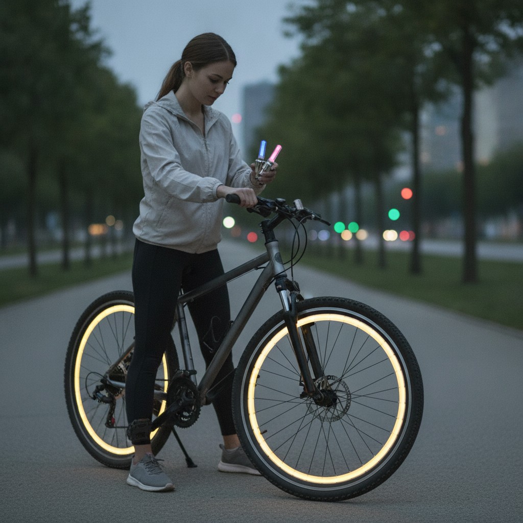 Ensemble 4 pcs Lumières Valve bouchons lumière LED à votre vélo ou moto ou voiture(couleur et design aléatoire) - Marjane Mall - Image 4