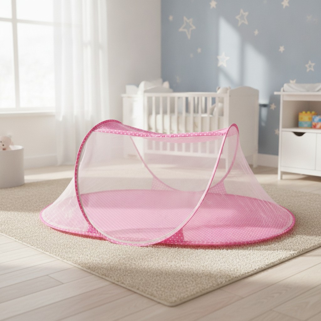 Lit pour nourrisson avec moustiquaire pour matelas pour enfants(couleur et design aléatoire) - Marjane Mall - Image 3