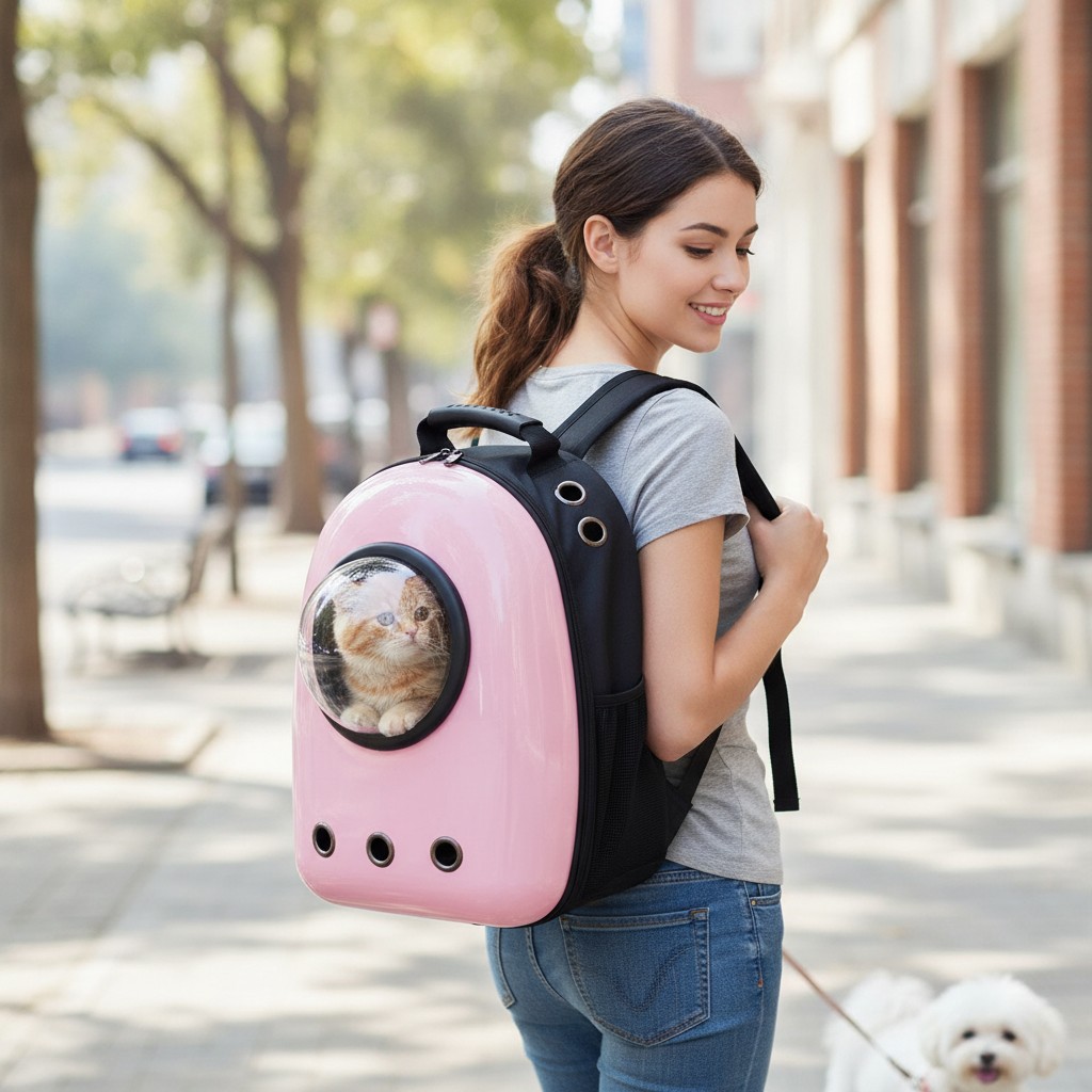 Sac à Dos Polyvalent pour Petits Animaux de Compagnie, pour chiens et chats(couleur et design aléatoire) - Marjane Mall - Image 4