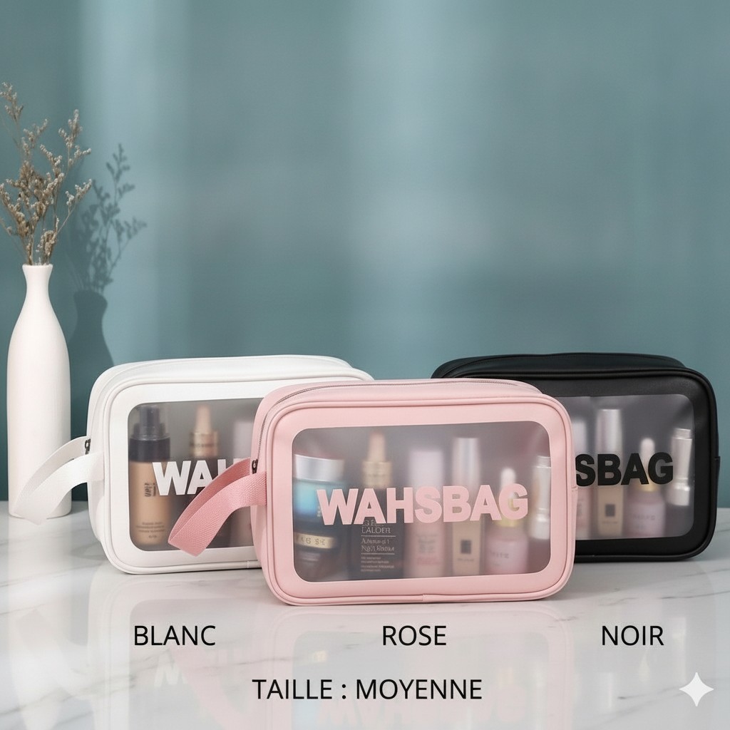 Trousse de toilette transparente et organisée pour vos essentiels de beauté(couleur et design aléatoire) - Marjane Mall - Image 2