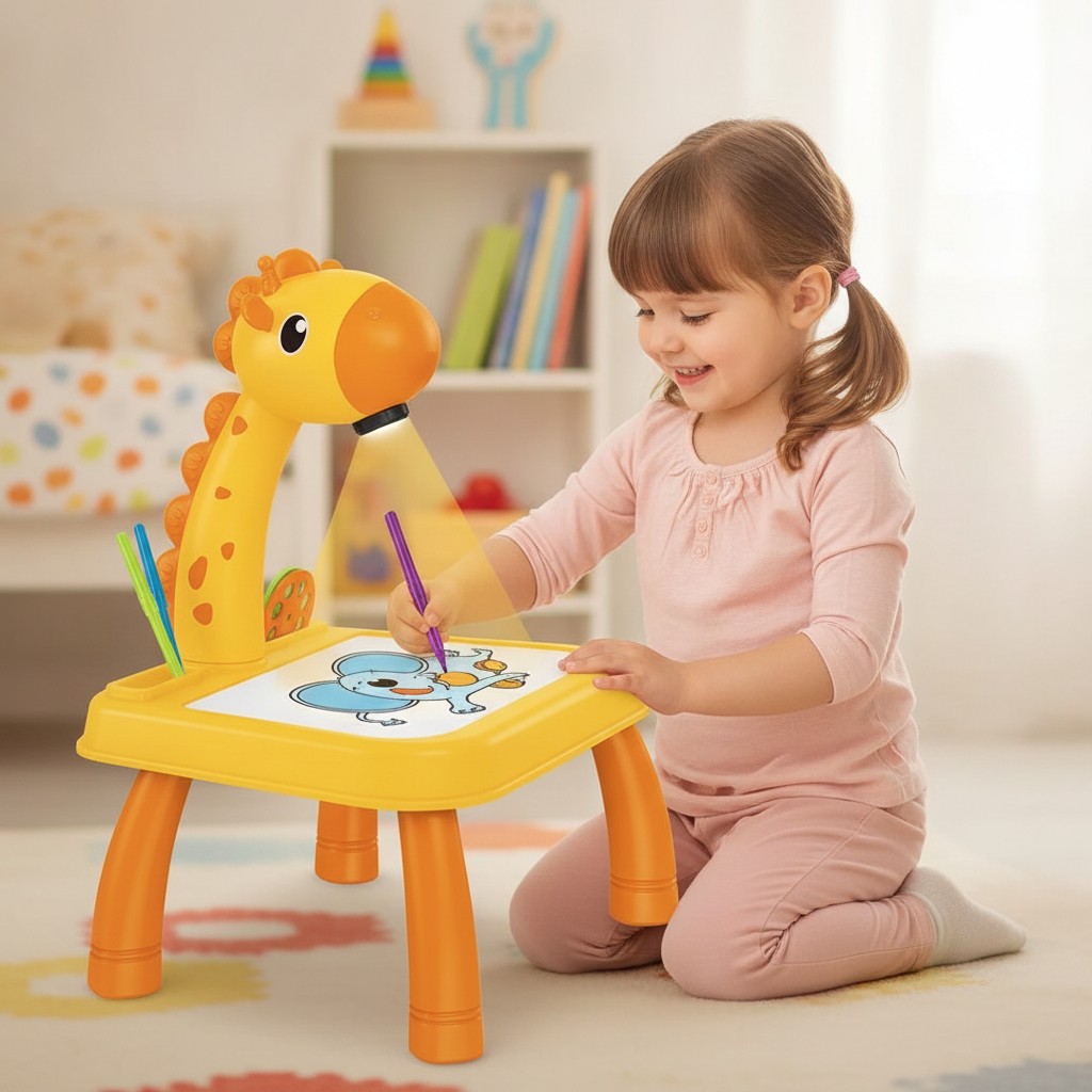 Table de Dessin à Projection Lumineuse pour Enfants - Jouet Éducatif Créatif(couleur et design aléatoire) - Marjane Mall - Image 4
