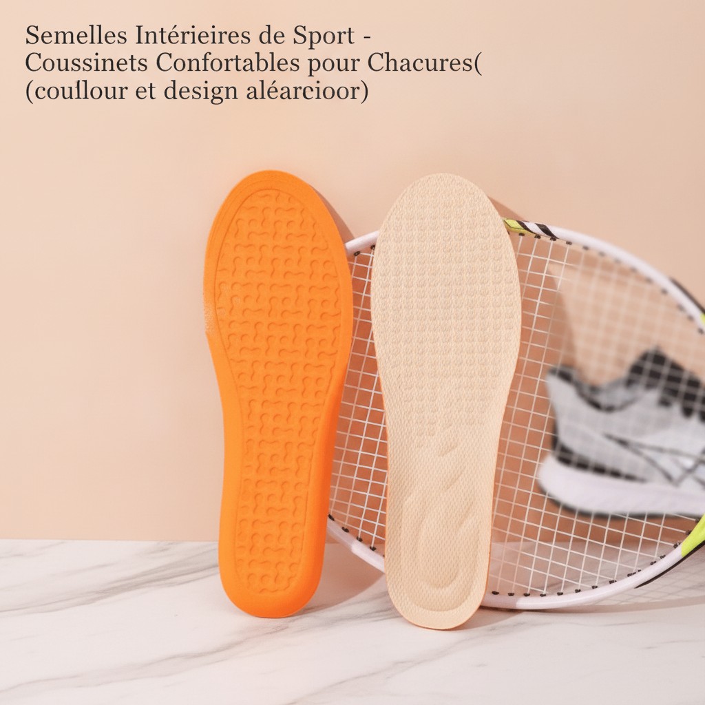 Semelles Intérieures de Sport - Coussinets Confortables pour Chaussures(couleur et design aléatoire) - Marjane Mall - Image 2