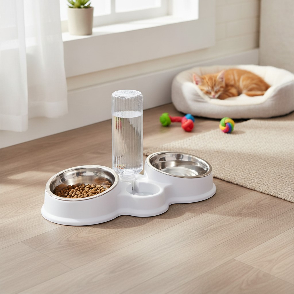 Distributeur d'eau et de nourriture automatique pour animaux de compagnie(couleur et design aléatoire) - Marjane Mall - Image 3