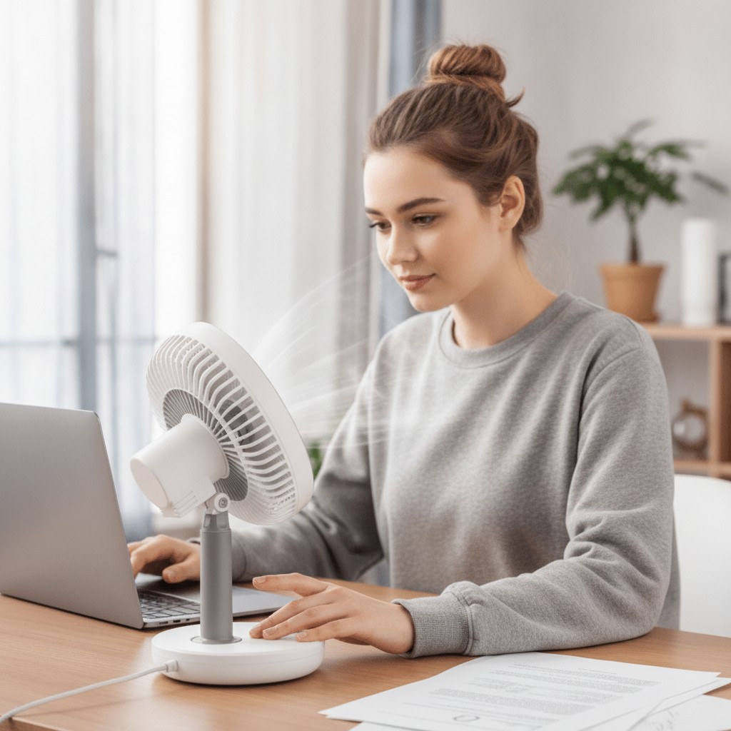 Mini ventilateur de bureau silencieux : Idéal pour le télétravail(couleur et design aléatoire) - Marjane Mall - Image 4