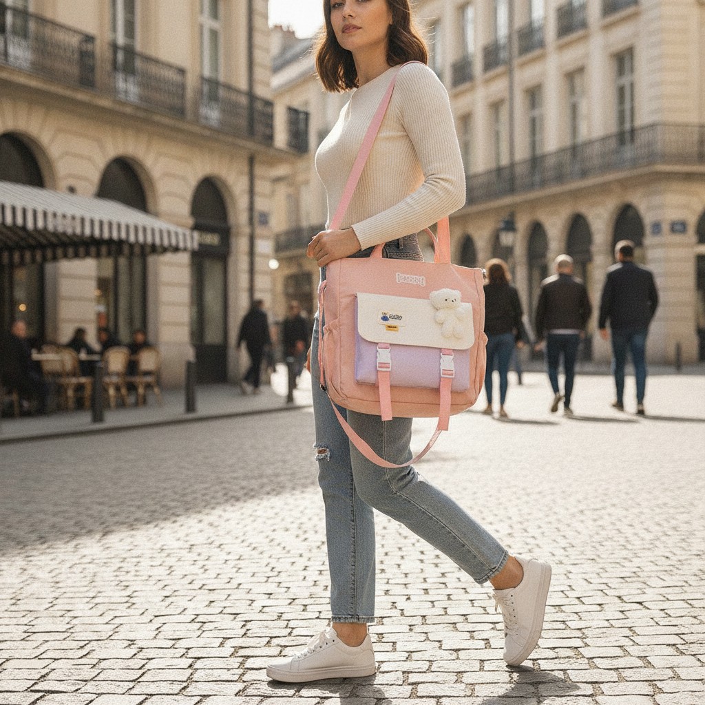 Sac à Bandoulière pour Femme – Style Urbain et Usage Quotidien (couleur aléatoire) - Marjane Mall - Image 3