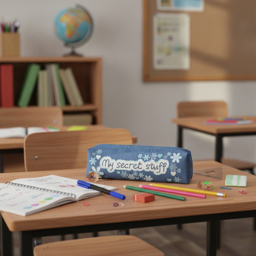 Trousse à Crayons Scolaire - Étui de Rangement pour Fournitures de Bureau(couleur et design aléatoire) - Marjane Mall - Image 3