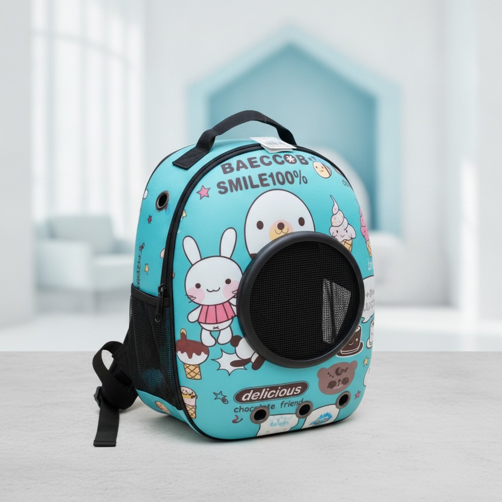 Sac à dos de transport pour chat avec fenêtre panoramique et aération(couleur et design aléatoire) - Marjane Mall - Image 2