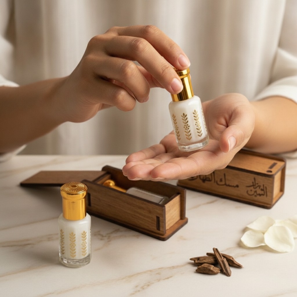 Coffret de Musc Intime - Parfum de Qualité dans son Écrin en Bois Artisanale (couleur et design aléatoire) - Marjane Mall - Image 4