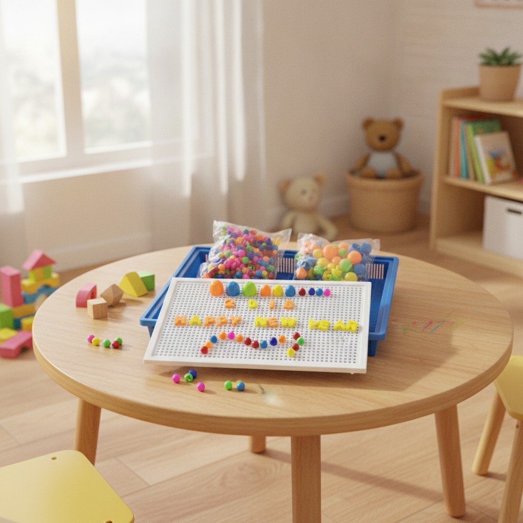 Jeu de Mosaïque Champignons pour Enfants – Tableau à Picots Éducatif(couleur et design aléatoire) - Marjane Mall - Image 3