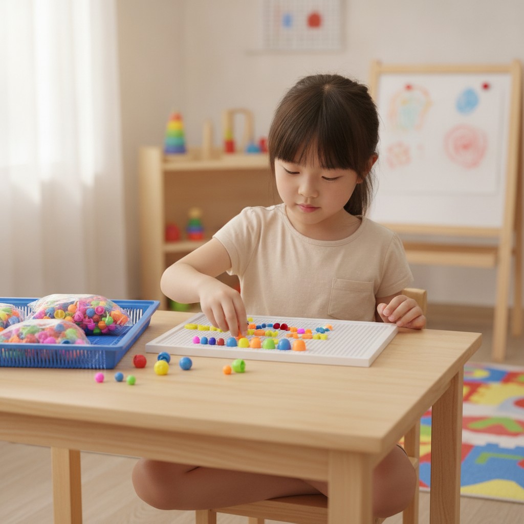 Jeu de Mosaïque Champignons pour Enfants – Tableau à Picots Éducatif(couleur et design aléatoire) - Marjane Mall - Image 4