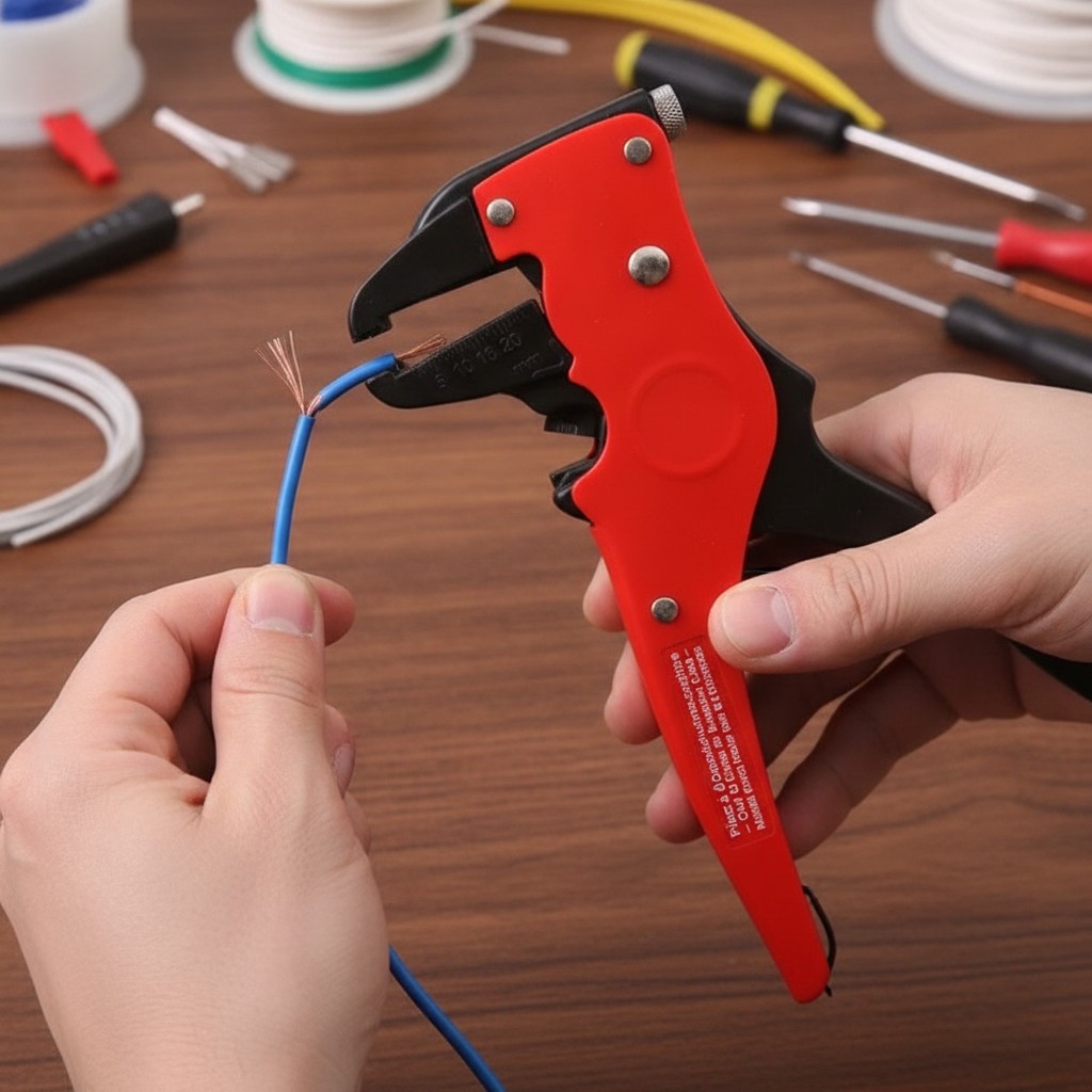 Pince à Dénuder Automatique et Coupe-Câble – Outil d'Électricien Multifonction pour Fils Électriques(couleur et design aléatoire) - Marjane Mall - Image 4