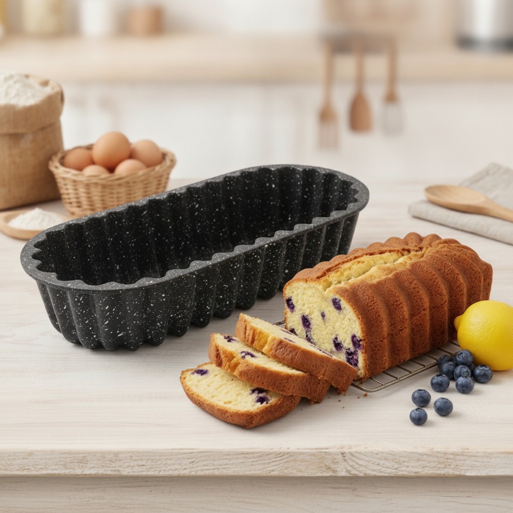 Moule à cake cannelé - Ustensile de pâtisserie antiadhésif en métal pour pain, brioche et cake.(couleur et design aléatoire) - Marjane Mall - Image 3