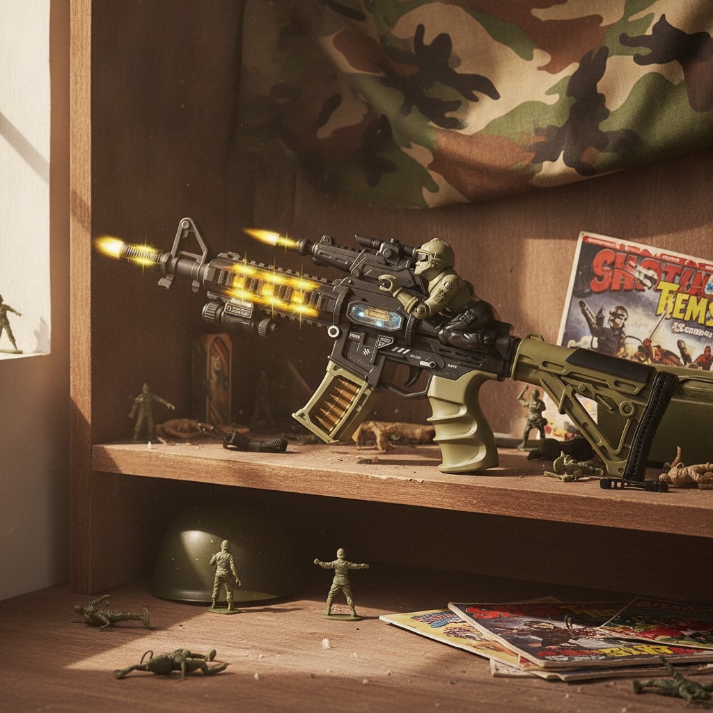 Fusil Jouet Électronique avec Effets Lumineux - Jouet d'Imitation Militaire(couleur et design aléatoire) - Marjane Mall - Image 3
