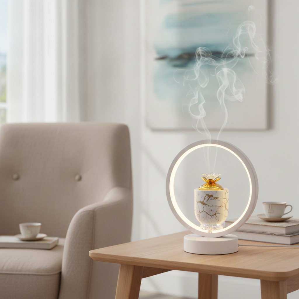 Lampe Diffuseur d'Encens LED : Élégance et Ambiance Apaisante pour Votre Intérieur(couleur et design aléatoire) - Marjane Mall - Image 3