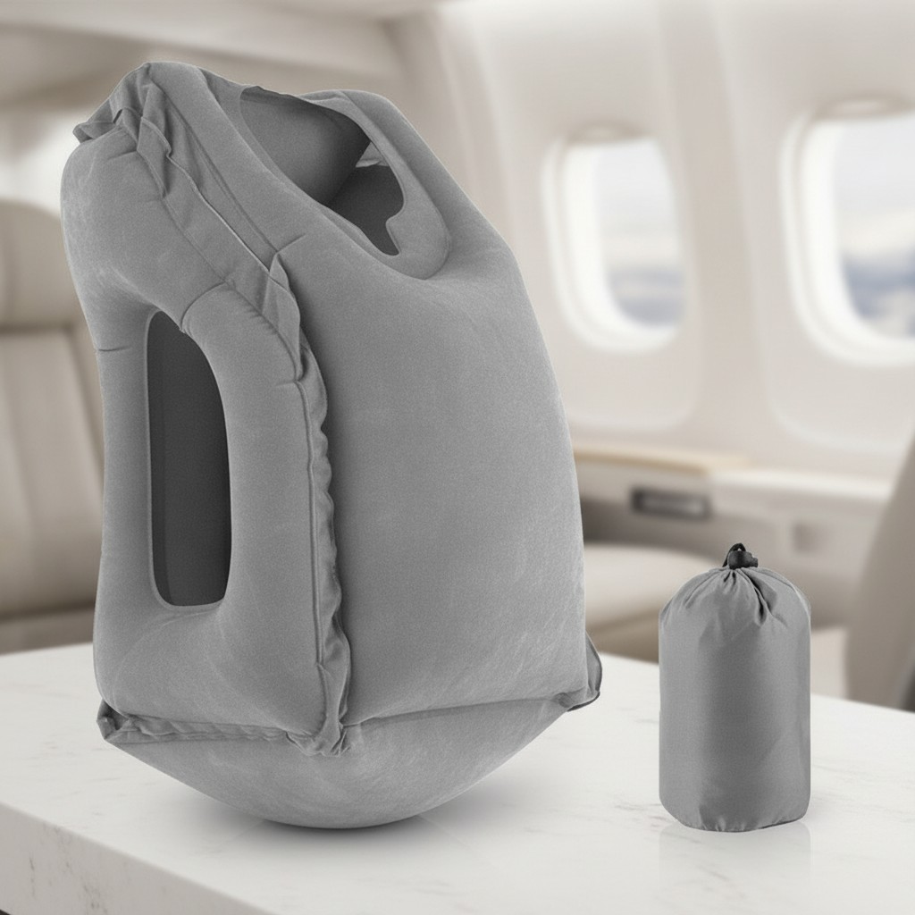 Coussin de voyage gonflable pour un confort optimal en avion et voiture(couleur et design aléatoire) - Marjane Mall - Image 2