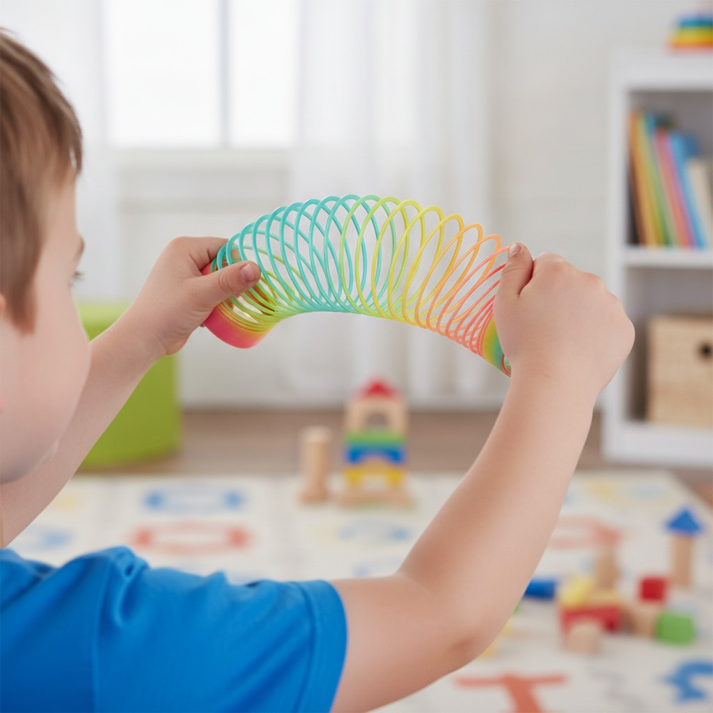 Ressort magique classique pour enfants, jouet sensoriel extensible(couleur et design aléatoire) - Marjane Mall - Image 4