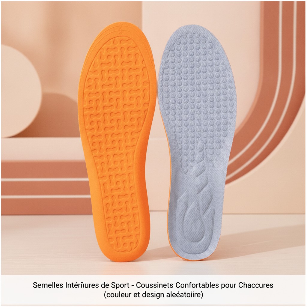 Semelles Intérieures de Sport - Coussinets Confortables pour Chaussures(couleur et design aléatoire) - Marjane Mall - Image 2