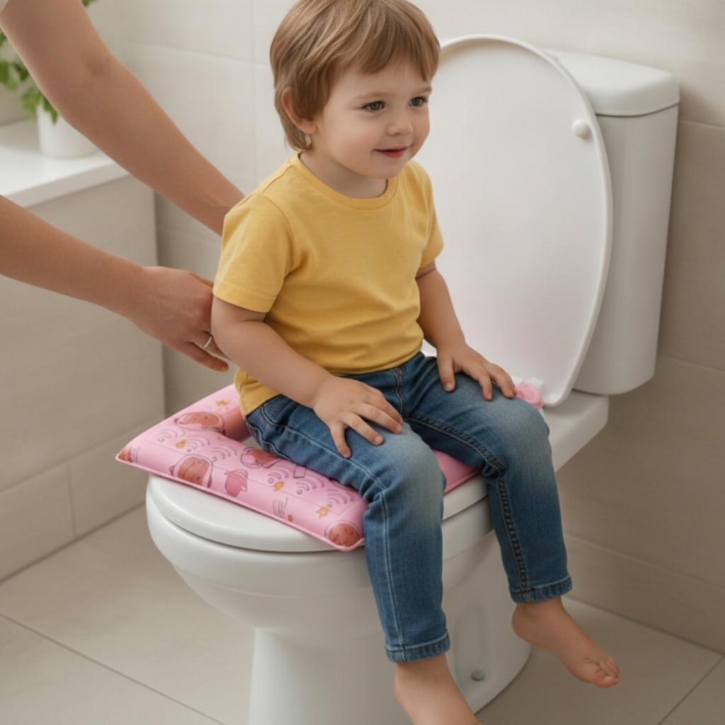 Réducteur de toilette pour enfant - Siège d'apprentissage de la propreté confortable et sécurisé(couleur et design aléatoire) - Marjane Mall - Image 4