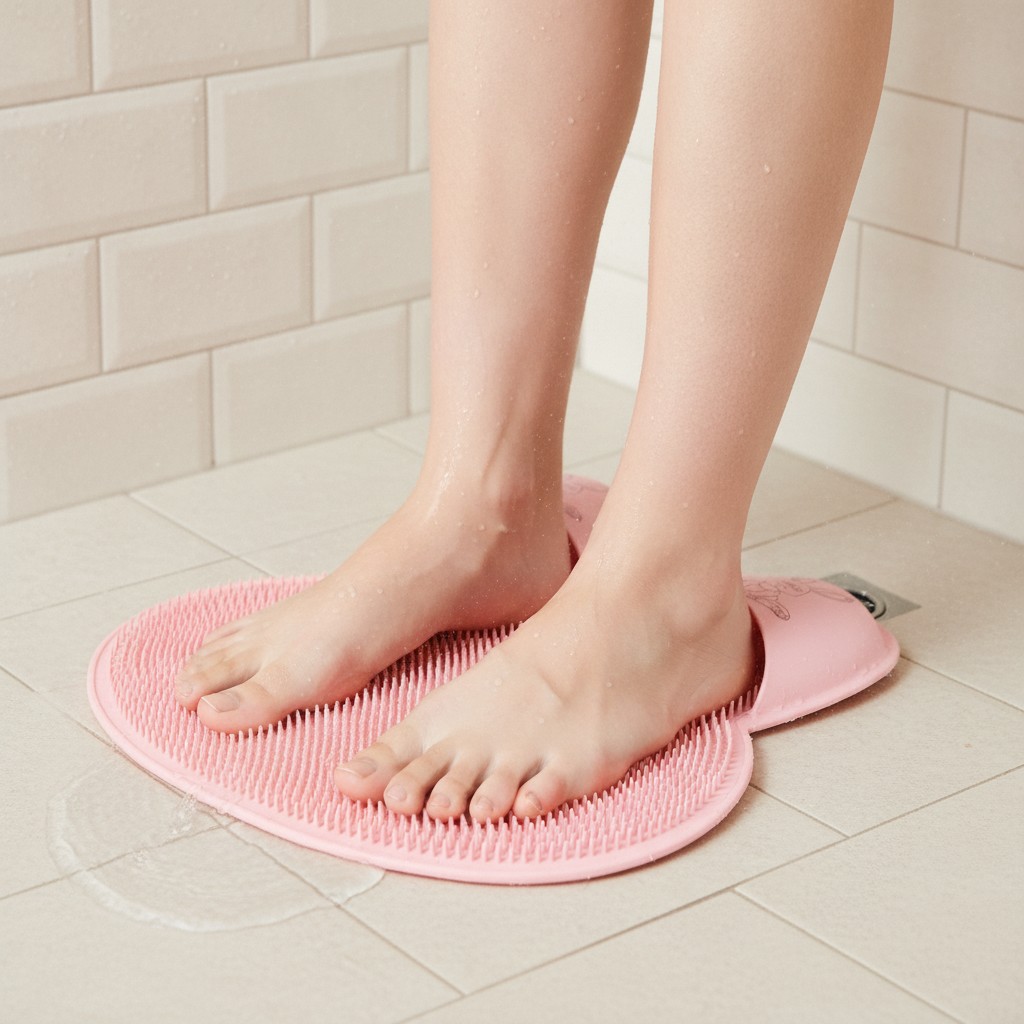 Tapis de massage pour pieds – Accessoire de douche antidérapant avec design ludique(couleur et design aléatoire) - Marjane Mall - Image 4