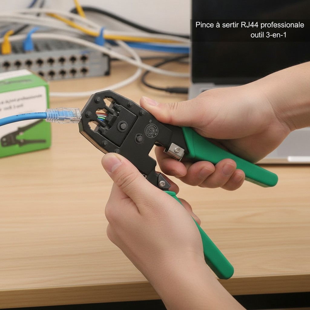 Pince à sertir RJ45 professionnelle : outil 3-en-1 pour le câblage réseau et informatique(couleur et design aléatoire) - Marjane Mall - Image 4