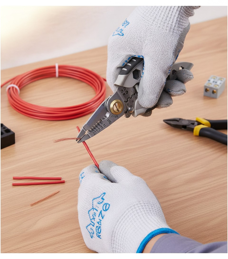 Pince Dénude-Câble Multifonction 8 en 1 – Pince à Dénuder, Couper et Sertir Électricien Professionnel(couleur et design aléatoire) - Marjane Mall - Image 4