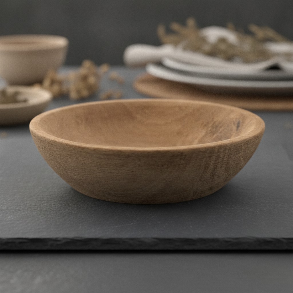 Bol Artisanal en Bois Massif : Élégance rustique pour votre table(couleur et design aléatoire) - Marjane Mall - Image 2