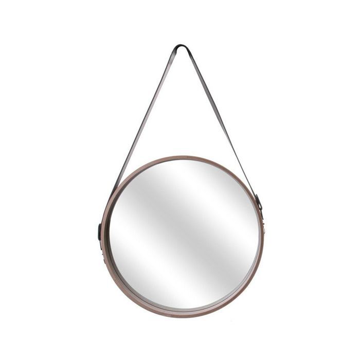 Miroir rond avec anse ceinture - L 40 x l 4 x H 65,5 cm - Beige
