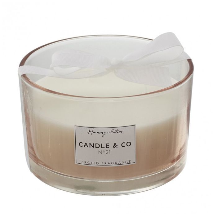 Bougies - Bougie parfumée - 3 mèches - Harmony - D 13 x H 9,9 cm - Beige