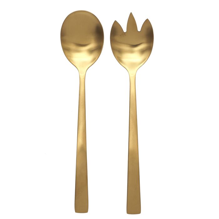 Couverts à Salade - Home Deco Factory - Doré - Acier Inoxydable - 2 pièces - Compatible lave-vaisselle