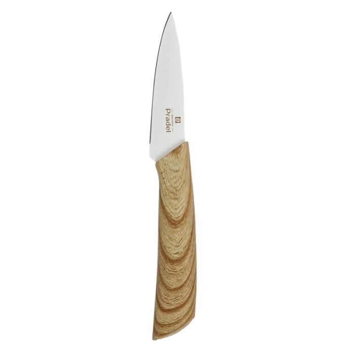 Couteau office – Lame inox avec revêtement antiadhésif – Manche bois – Lame 7,5 cm