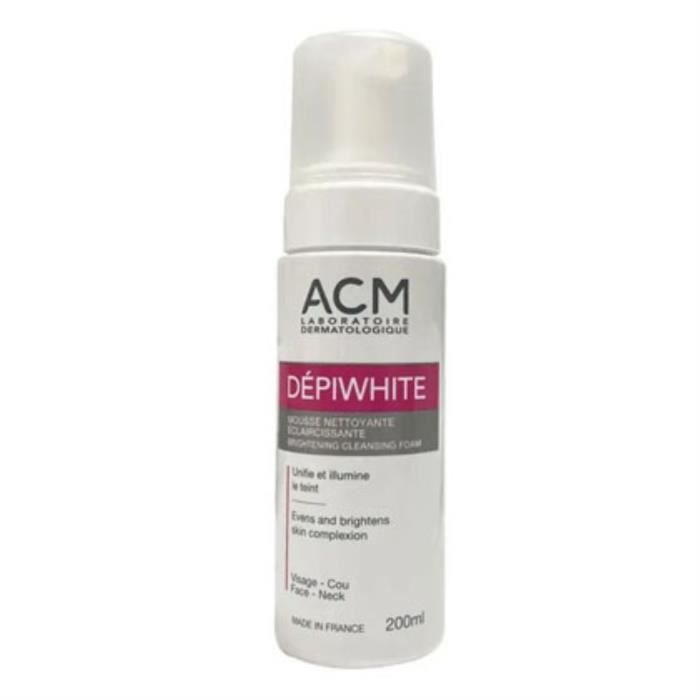 acm depiwhite mousse nettoyante eclaircissante 200ml