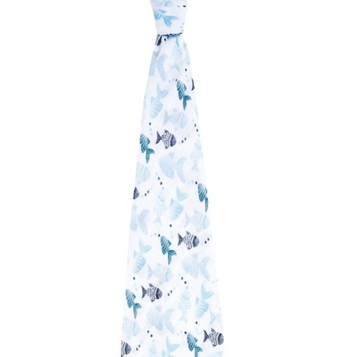 Coffret 1 Maxi Lange coton Gone fishing - ADEN+ANAIS