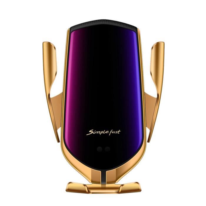 Or--KISSCASS-Chargeur sans fil 2 en 1 pour voiture, support de téléphone portable avec capteur infrarouge, po