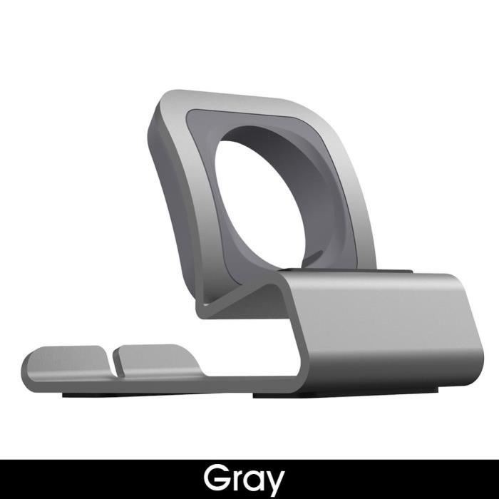 Gris-Station de charge de chargeur en aluminium et silicone, support exquis pour Apple Watch série SE-8-7-6-5