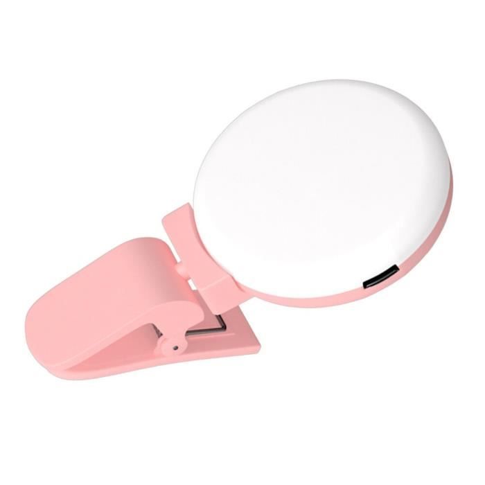 AIHONTAI — Mini lampe de remplissage pour téléphone avec pince (anneau intégré) - Rose