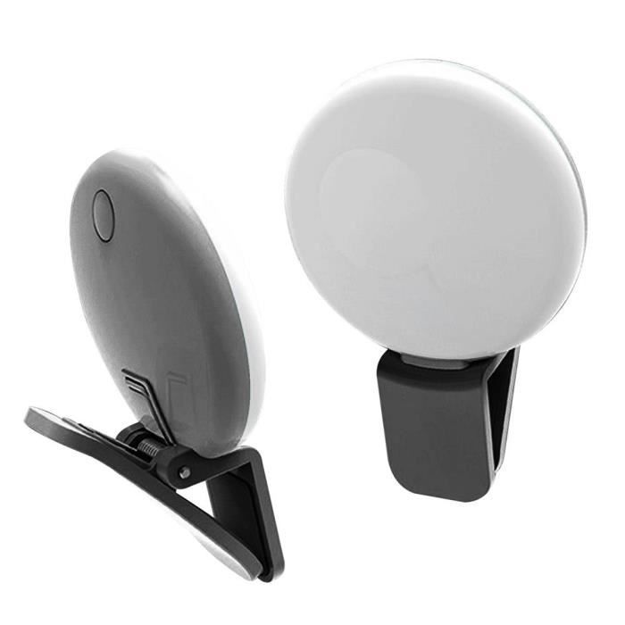 Noir-Mini lumière de remplissage pour téléphone Portable, flash externe LED Portable avec trois niveaux d'int