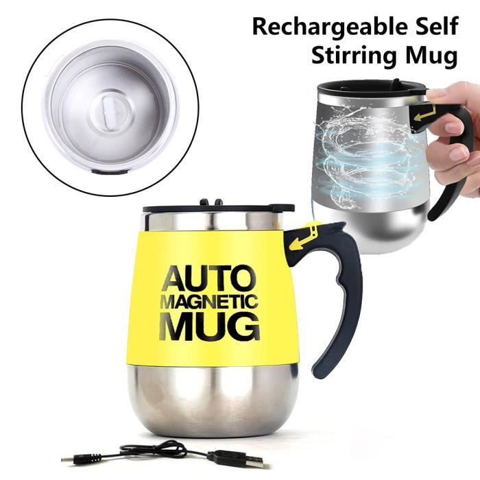 Jaune - Tasse d'agitation automatique, magnétique, en acier inoxydable 304, agitateur Intelligent pour café e
