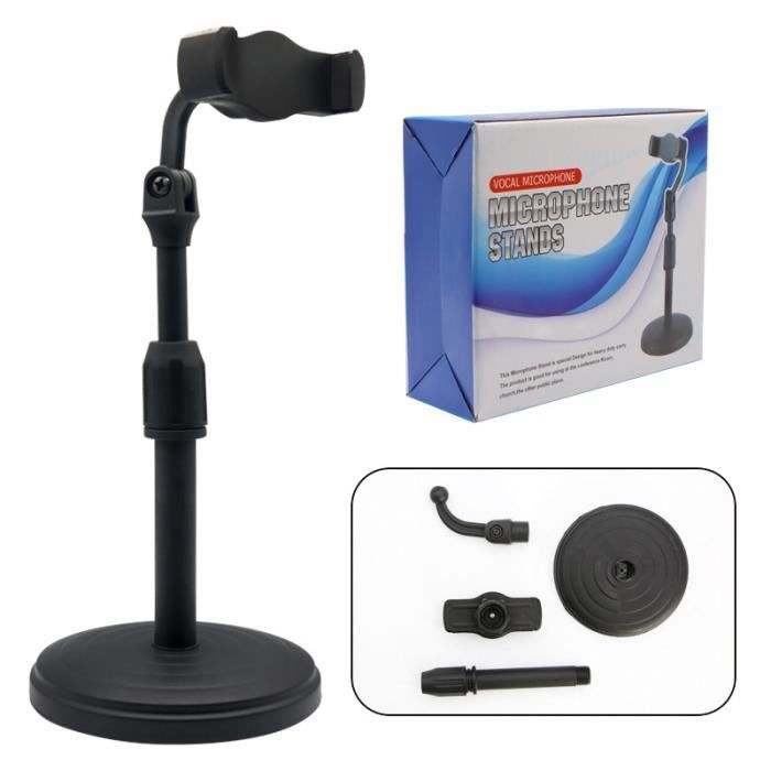 Support de téléphone portable-Support de bureau pour microphone avec base de disque de levage et de pondérati