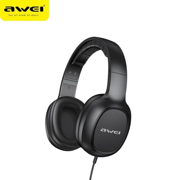 Casque filaire professionnel sauna téléphone avec fil contrôle jeu filaire Awei GM-6