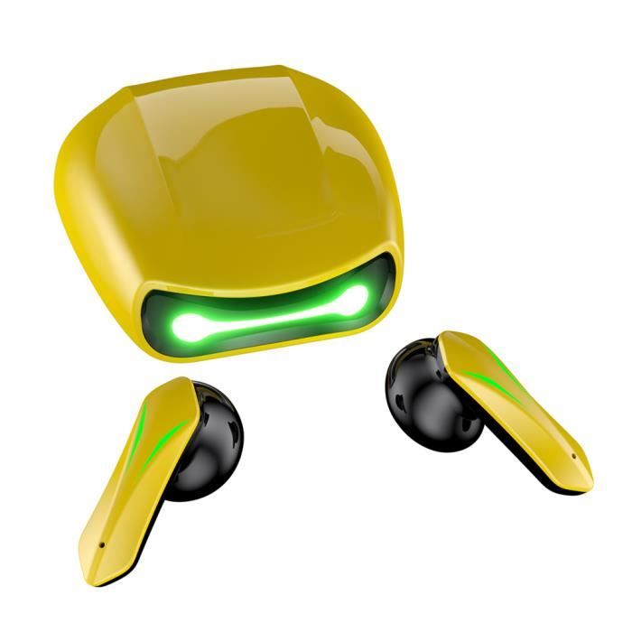 Jaune-Écouteur Sans Fil Compatible Bluetooth, Casque Rechargeable Jaune
