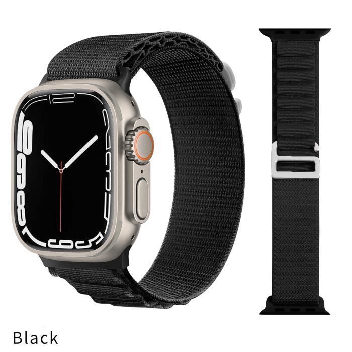 noir 6 38mm 40mm 41mm-Bracelet Sport boucle Alpine en Nylon pour Apple watch, Ultra 49mm , iwatch série 8 7 S