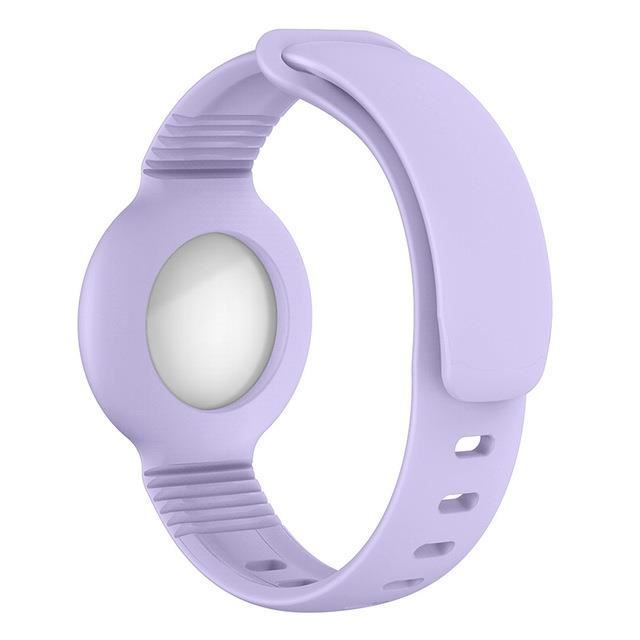 Violet-Étui pour Apple AirTag, Bracelet en Silicone, étiquette à Air, Bracelet Anti-perte, housse de protect