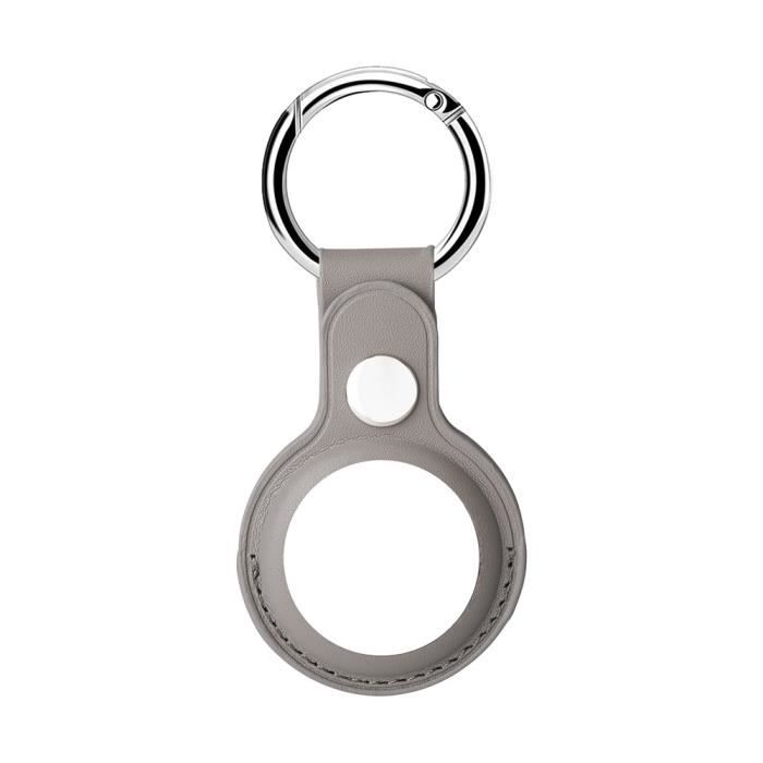Gris-Étui Airtag en cuir pour Apple, housse de protection de porte-clés pour Air tag, dispositif de localisa