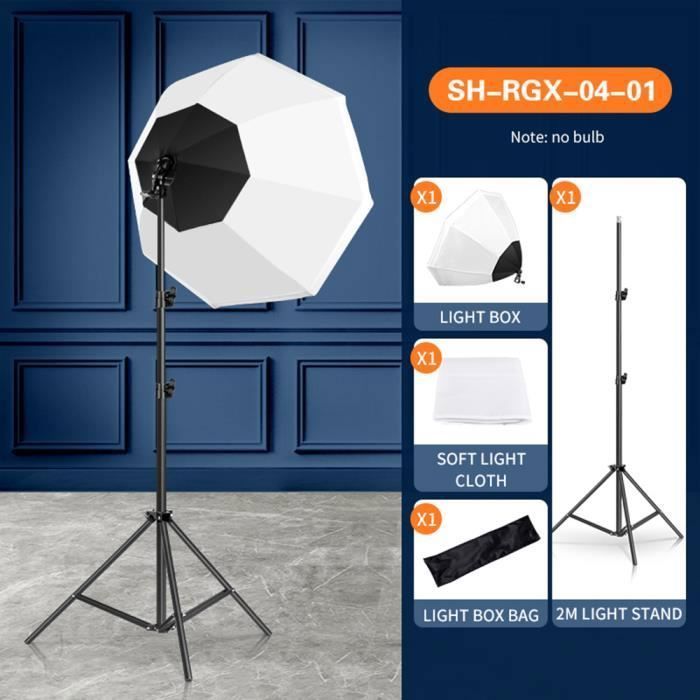 Boîte à lumière - AIHONTAI - SH-RGX-04-01 - Kit de studio photo avec trépied et parapluie octogonal