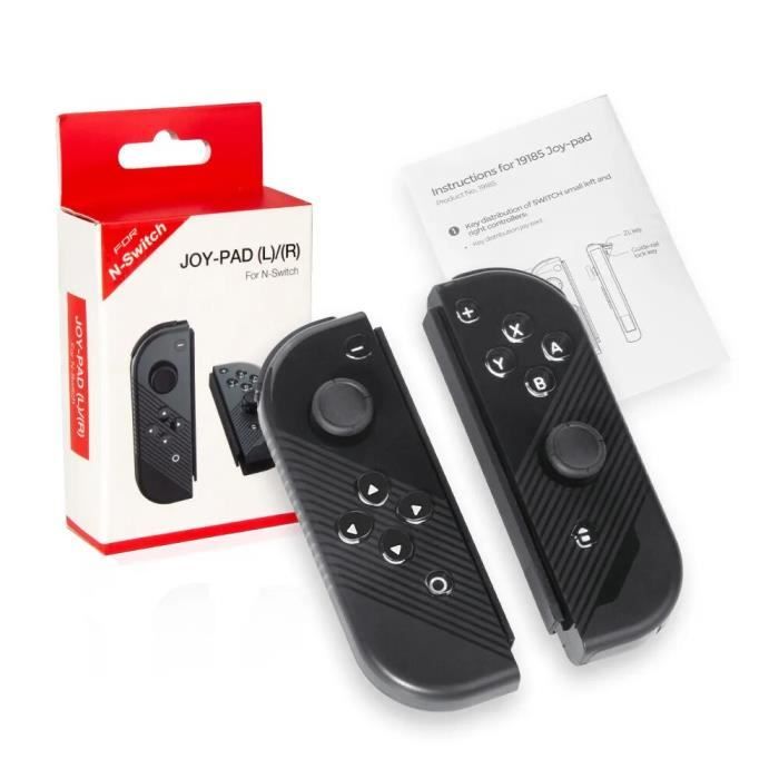 Noir - Remplacement du contrôleur de jeu filaire Switch, boutons, poignée droite, Joy Sub, boîtier noir, supp