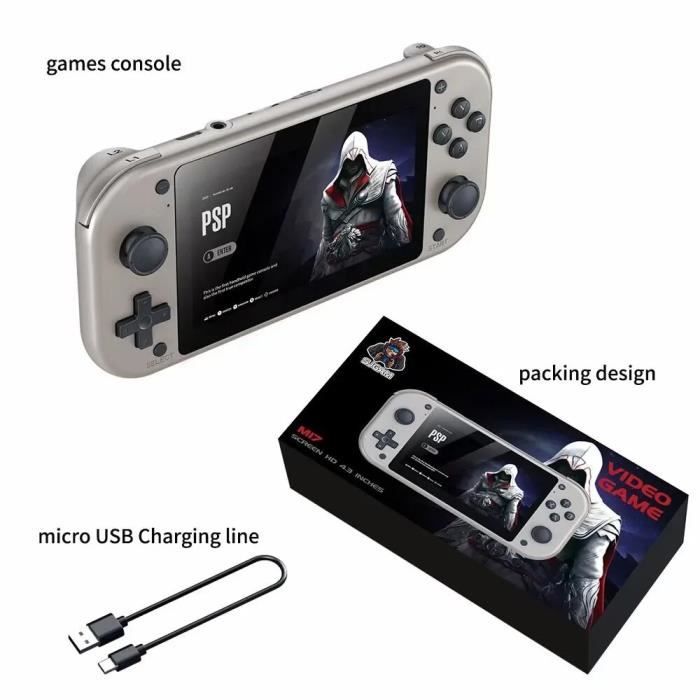 64G - M17 - Console de jeu vidéo portable, lecteur de poche pour PSP, Open Source, système Linux, écran IPS 1